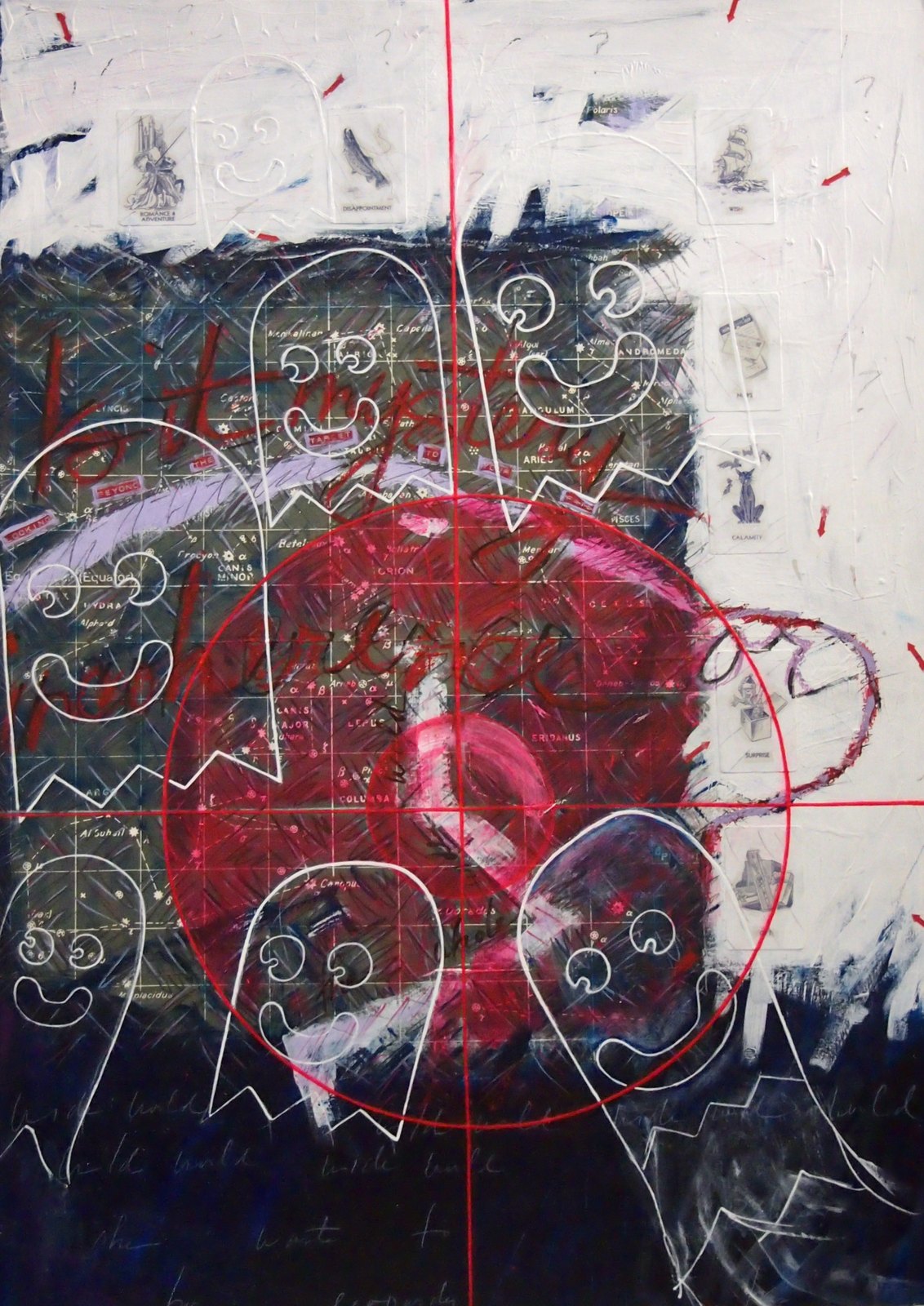 Among Ghosts (Is it mystery or incoherence?) — Acrylic and mixed media on paper