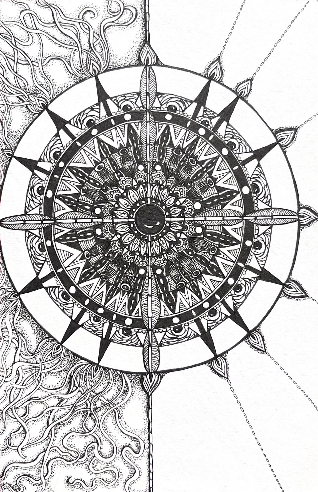 Receptor — Pigma Micron ink pen on watercolor paper