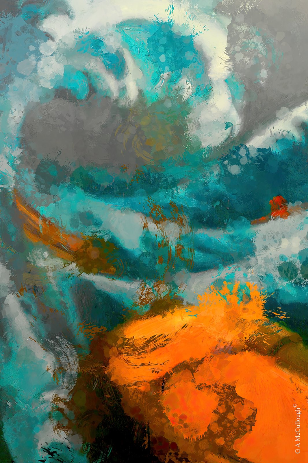 36 Minutes from Hokusai — Digital derivative of oil on canvas