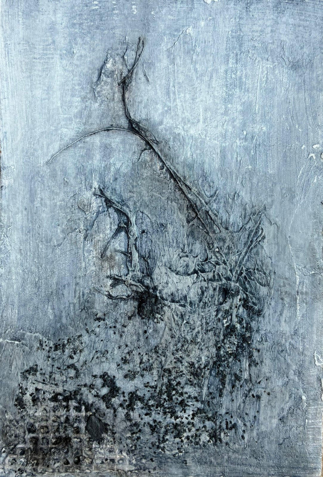 Between Shadow and Light — Mixed media: acrylic, modeling paste, heavy cardboard
